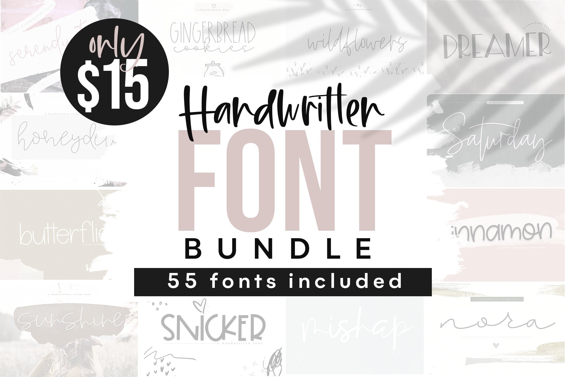 10 Best Handwritten Font Bundles (2023 Update) - 02 Handwritten Font Bundle 55 Fonts