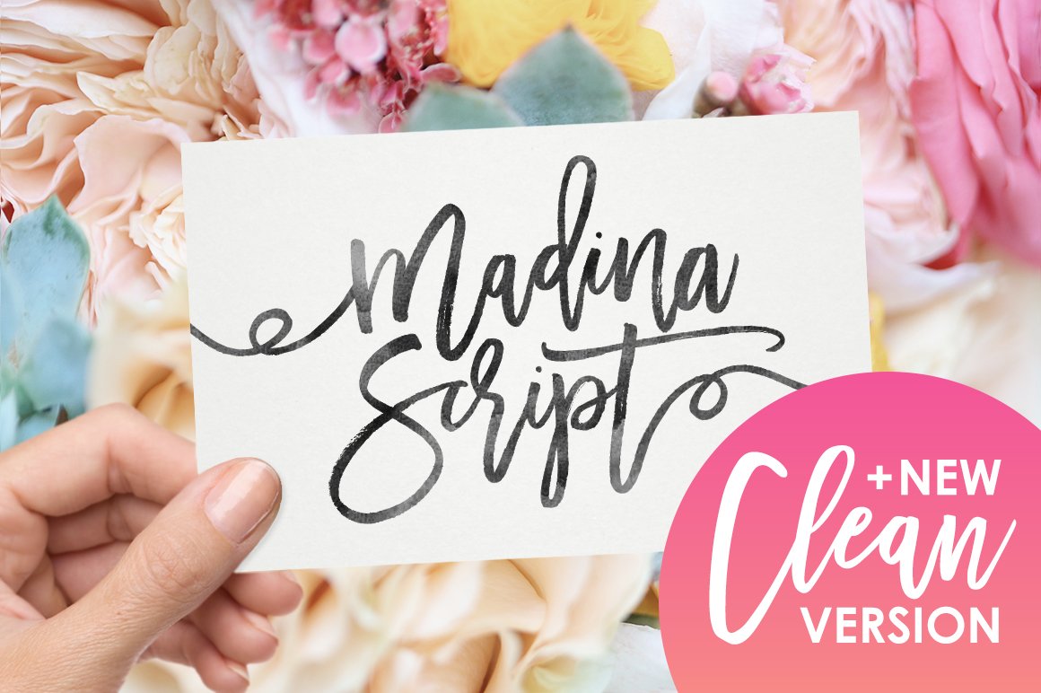 12 Best Script Fonts For Branding And Logo Design - 04 Madina Scripts Typeface