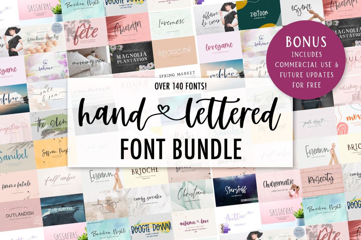 10 Best Handwritten Font Bundles (2023 Update) - Handlettered Font Bundle 2021