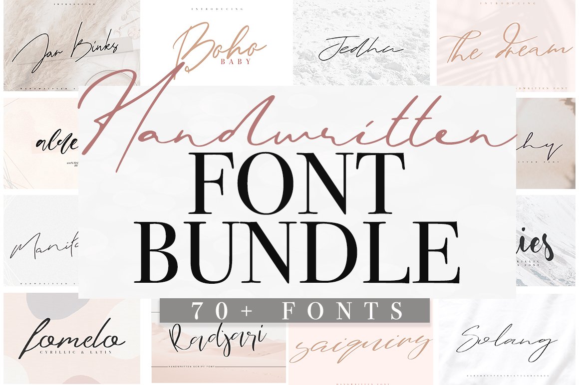 10 Best Handwritten Font Bundles (2023 Update) - Handwritten Font Bundle 70 Fonts 2021