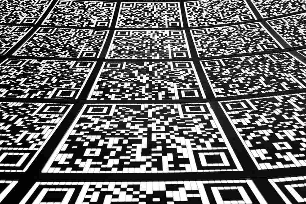 QR codes, arranged in a grid pattern