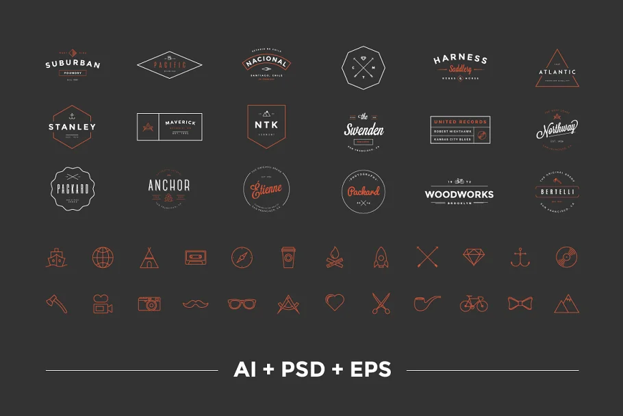 Retro and Vintage Logo Design Template